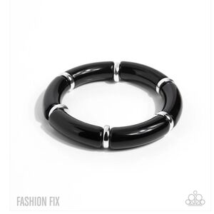 Paparazzi Black and Silver Chunky Bracelet Wonderous Winter Fashion Jewelry